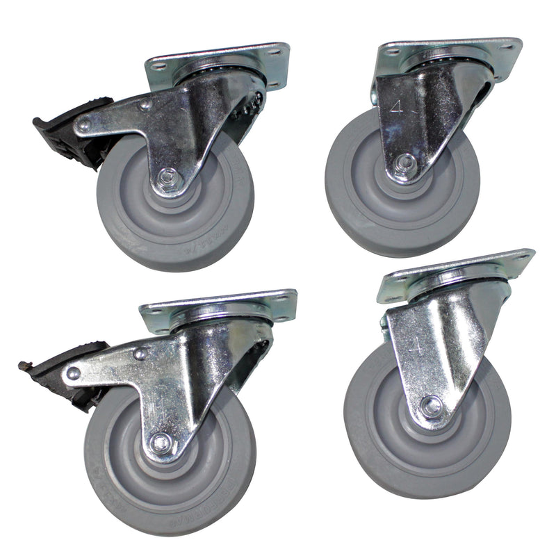 ProX X-CASTER-4-GRAY 4" Grey Casters (Set of 4 - 2 Locking)