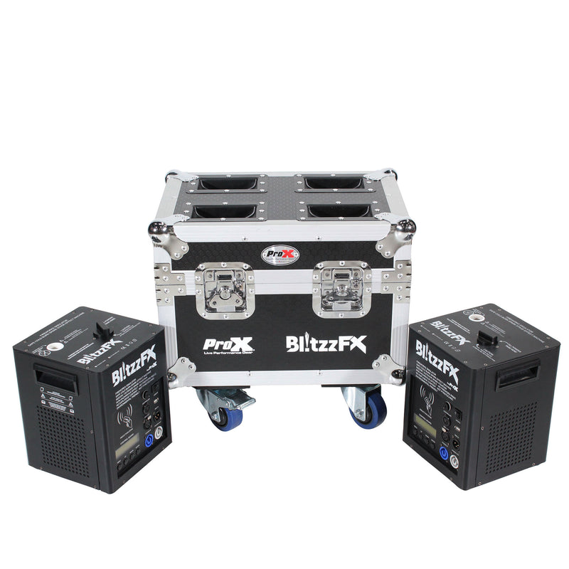ProX X-BLITZZFX X2 Blitzz FX Set of Two Smaller Model Cold Spark Machines W-Flight Case