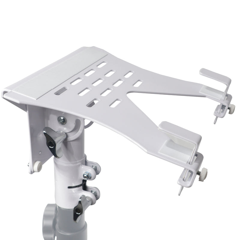 ProX X-LTF01WH Laptop Shelf Monitor VESA Arm bracket Mount fits on Speaker Stand (White)