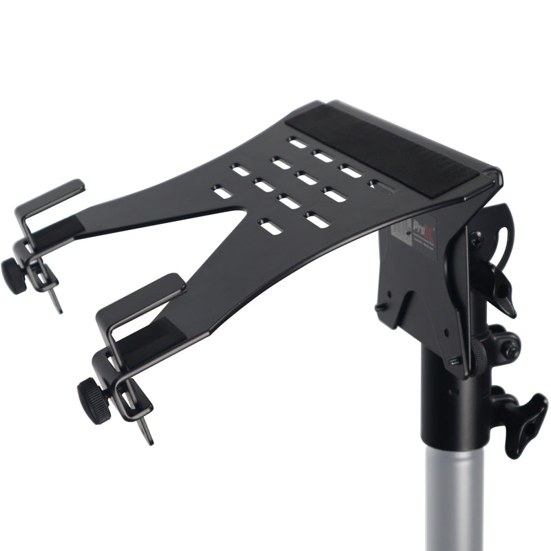 ProX X-LTF01BK Laptop Shelf Monitor VESA Arm bracket Mount fits on Speaker Stand (Black)
