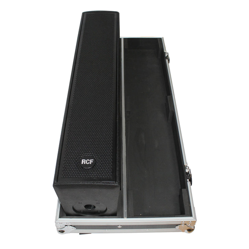 Flight case ProX X-RCF-NXL24A pour deux enceintes colonnes RCF NX L24-A avec roulettes de 4 pouces
