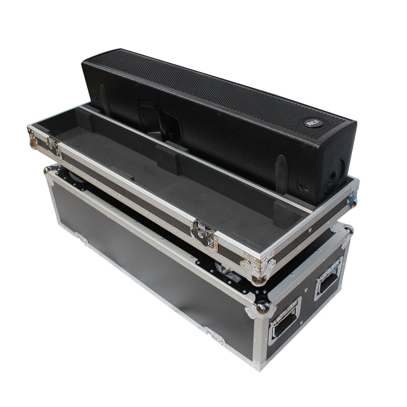 Flight case ProX X-RCF-NXL24A pour deux enceintes colonnes RCF NX L24-A avec roulettes de 4 pouces