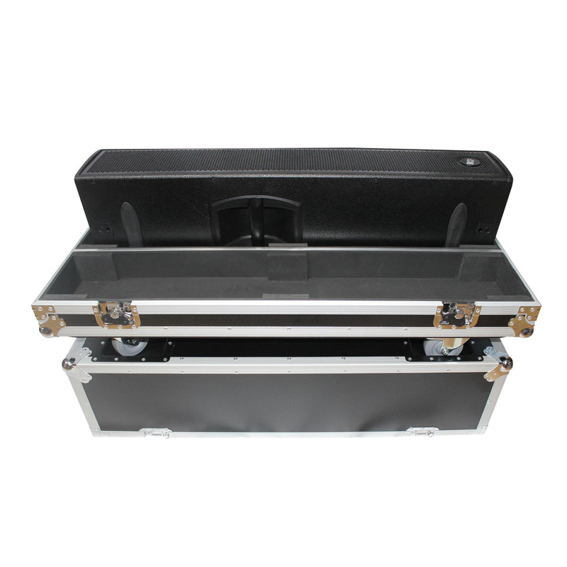 Flight case ProX X-RCF-NXL24A pour deux enceintes colonnes RCF NX L24-A avec roulettes de 4 pouces