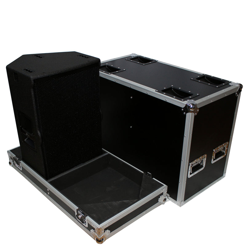 ProX X-RCF-TT25-AX2W Flight Case for Two RCF-TT25-A II High Definition Two-Way Speakers with 4 Inch Wheels