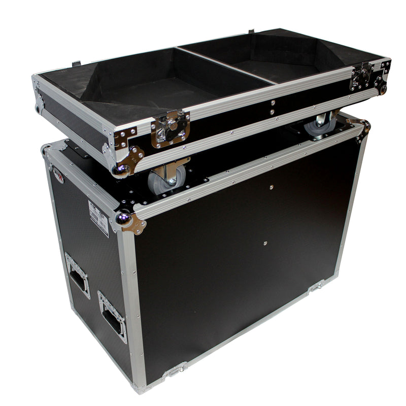 ProX X-RCF-TT25-AX2W Flight Case for Two RCF-TT25-A II High Definition Two-Way Speakers with 4 Inch Wheels