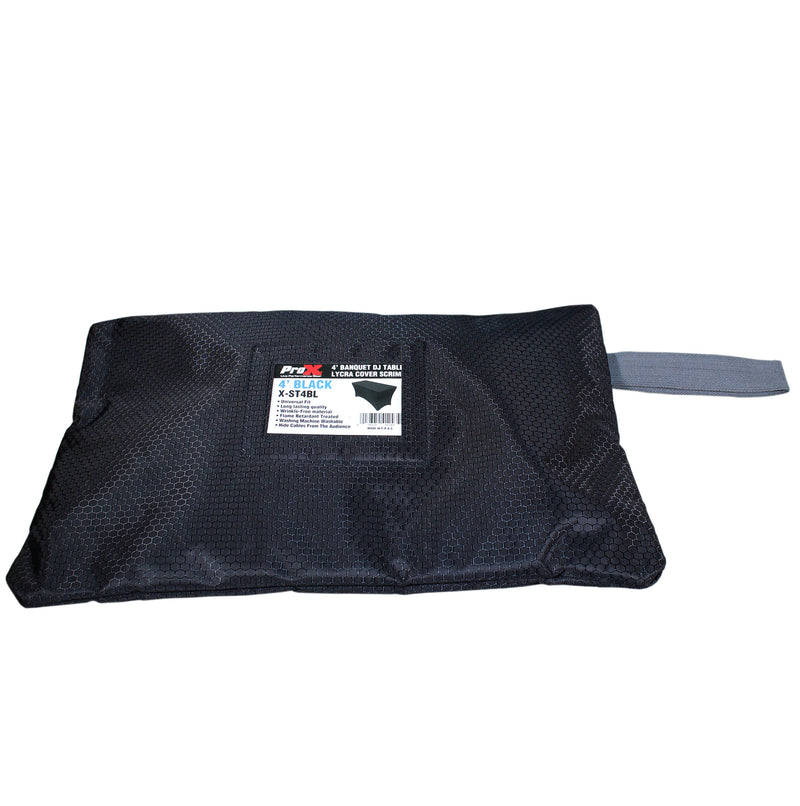 Prox x-st4bl 4 ft. Ouvrez le couvercle de table en spandex / Scrim (noir)