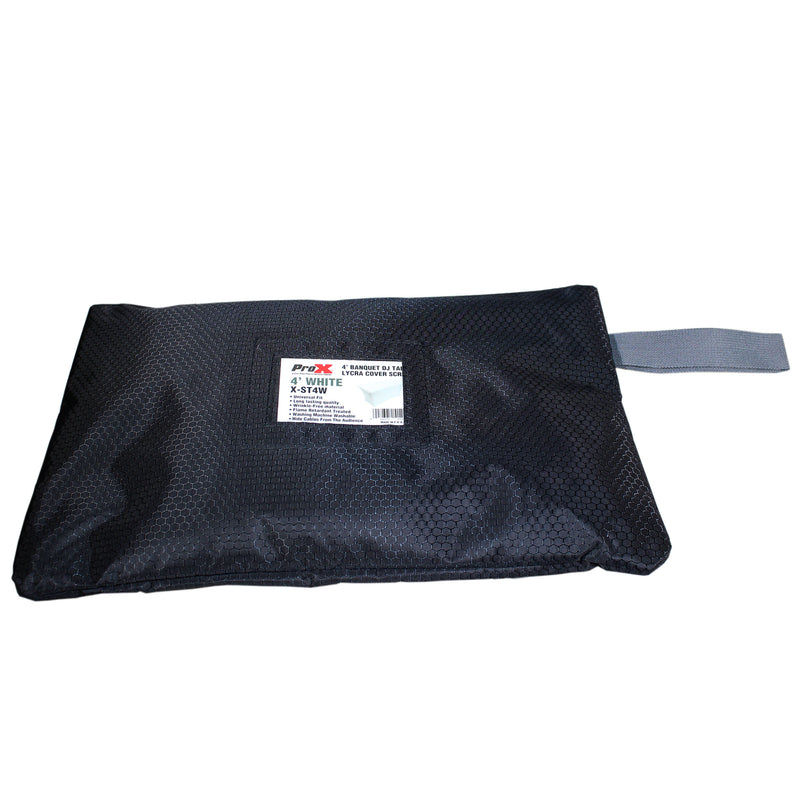 ProX X-ST4W 4 Ft. Open Back Spandex Table Cover/Scrim (White)