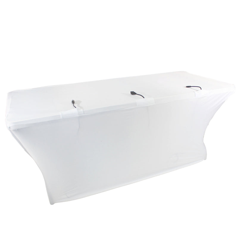 ProX X-ST4W 4 Ft. Open Back Spandex Table Cover/Scrim (White)