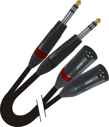 ProX XC-DSXM03 3 Ft. Balanced Dual 1/4" TRS-M to Dual XLR3-M High Performance Audio Cable