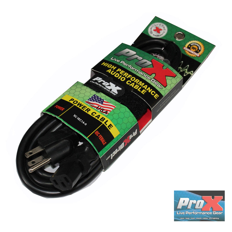 ProX XC-IEC14-06 Cordon d'alimentation de remplacement NEMA 15P Edison vers IEC - 6 pi.