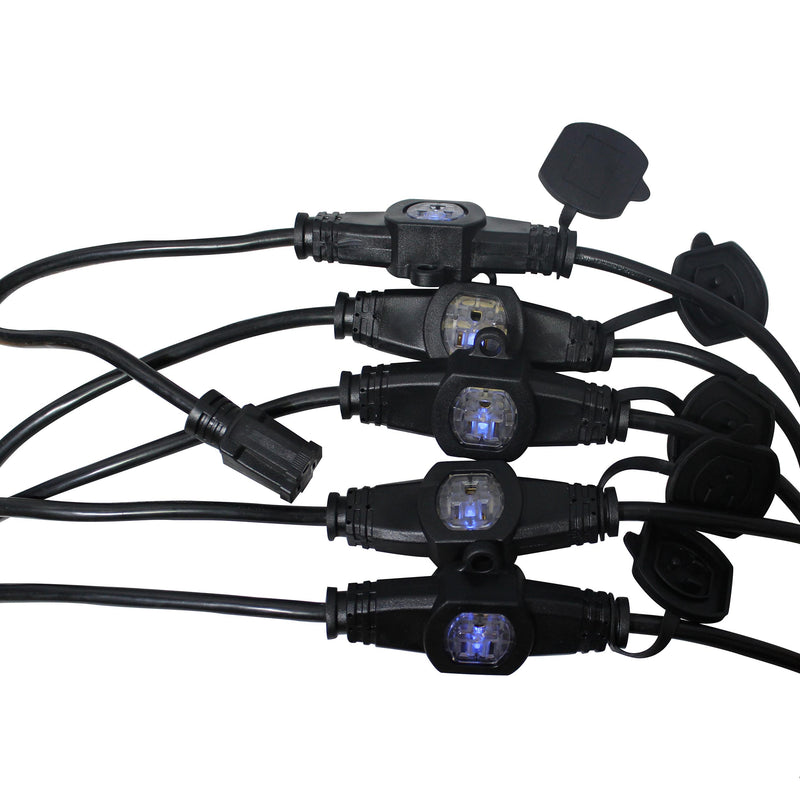 ProX XC-MEP12-326 120VAC NEMA 15 Male to 6 Socket Female Power-Extension Cord 12-3 AWG (Black) - 32 Ft.