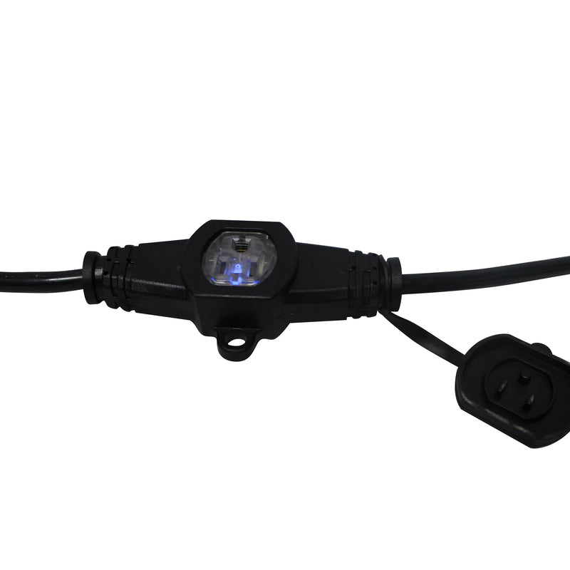 ProX XC-MEP12-529 12/3AWG 120VAC Male to 9 Female Socket Outlets Black Power-Extension Cord W-Covers - 52ft
