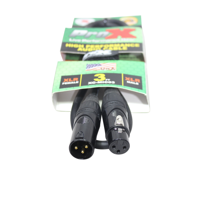 ProX XC-MIC03 3 Ft. Balanced XLR3-F to XLR3-M High Performance Microphone Cable