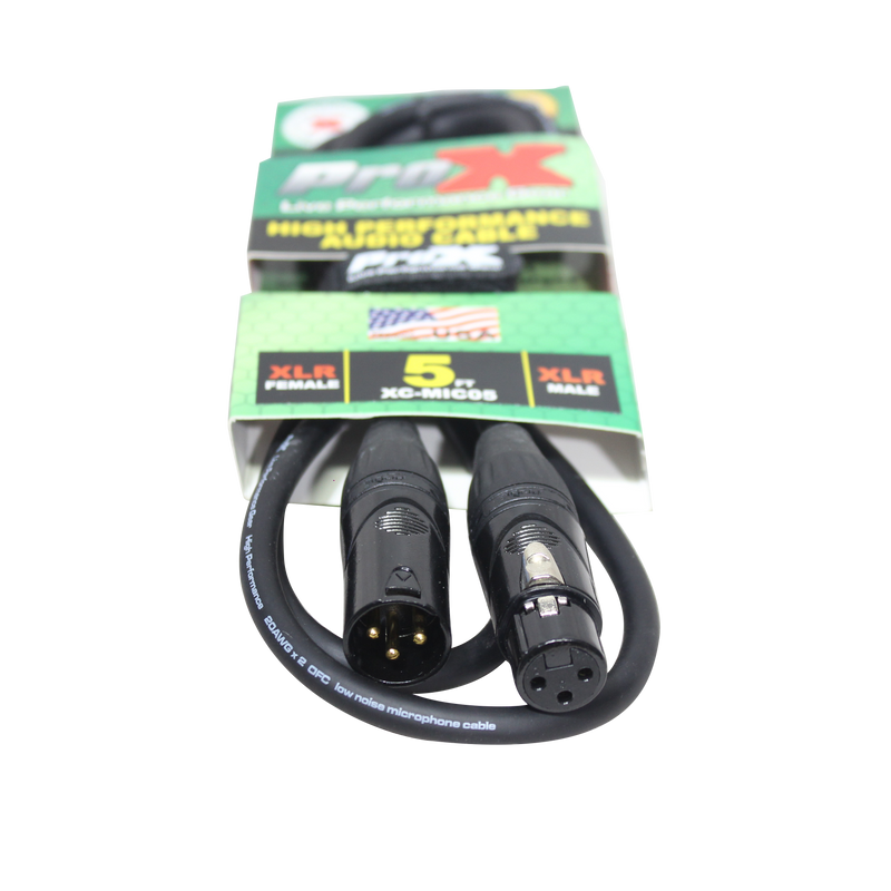 ProX XC-MIC05 5 Ft. Balanced XLR-F to XLR-M High Performance Microphone Cable