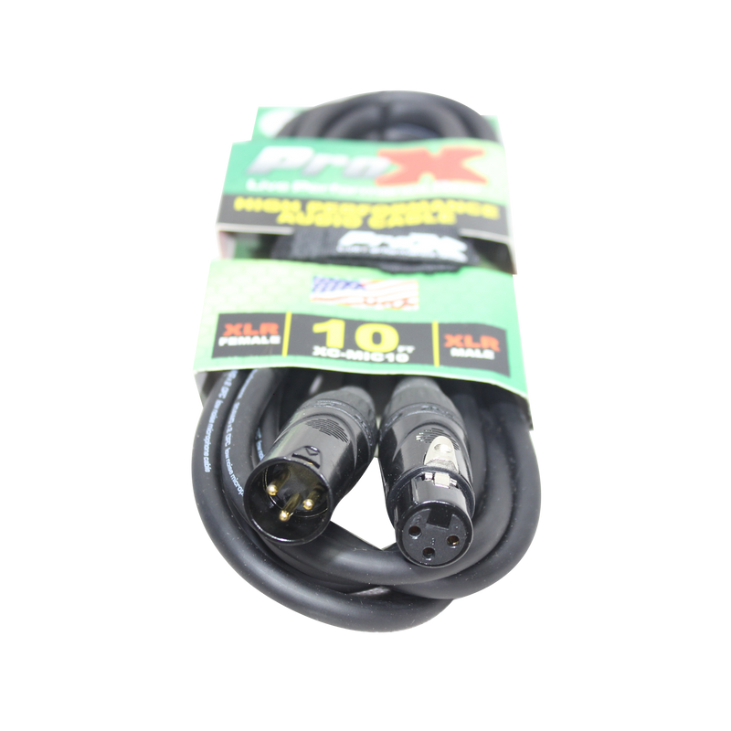 ProX XC-MIC10 10 Ft. Balanced XLR3-F to XLR3-M High Performance Microphone Cable