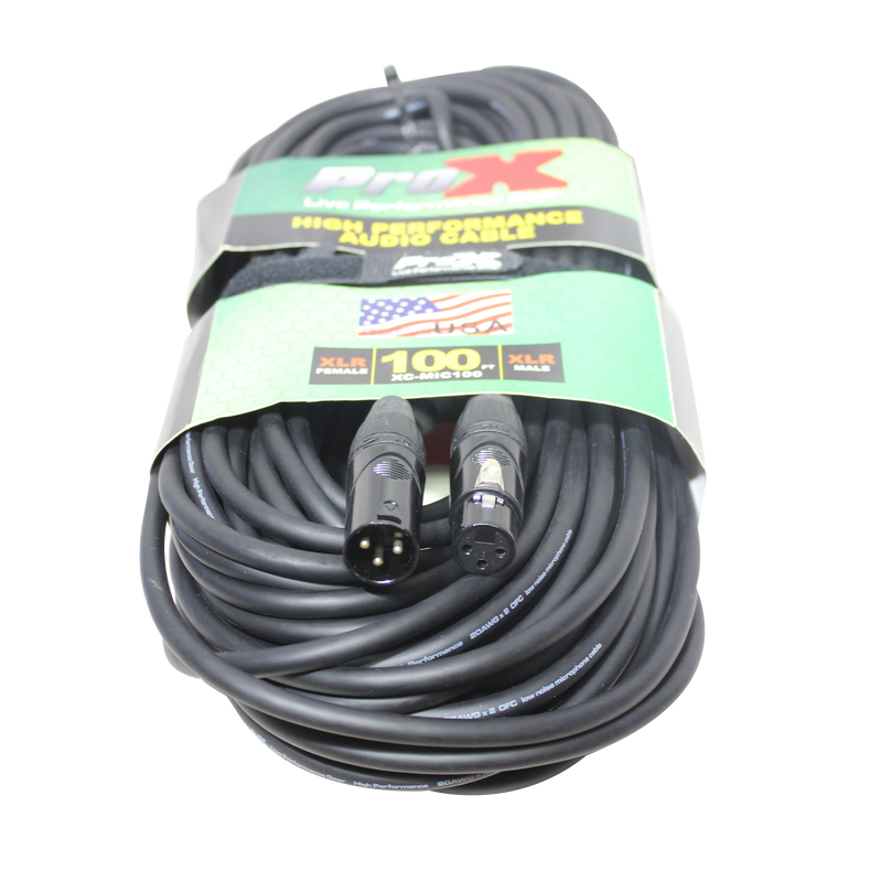 ProX XC-MIC100 100 Ft. Balanced XLR-F to XLR-M High Performance Microphone Cable