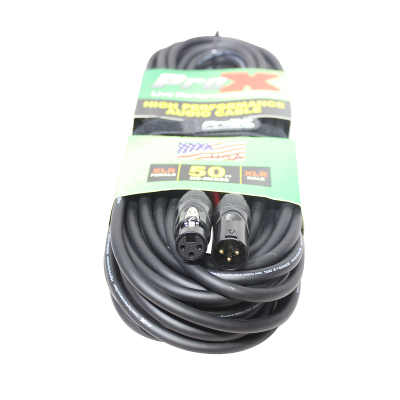 ProX XC-MIC50 50 Ft. Balanced XLR3-F to XLR3-M High Performance Microphone Cable