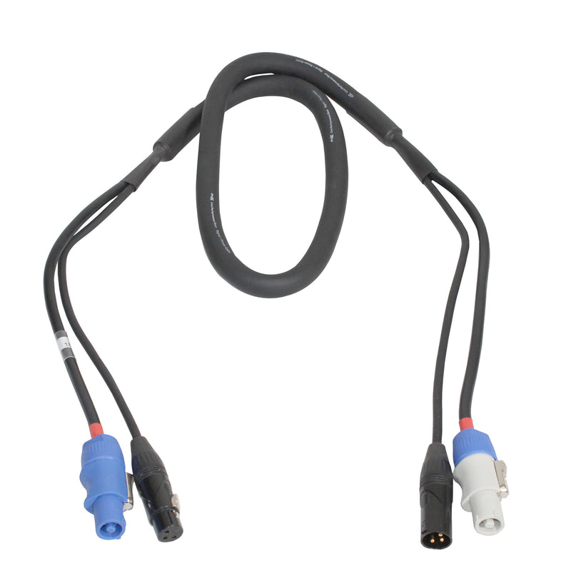 ProX XC-PWC14-DMX05 14 AWG PowerCon Blue-M to Gray-M + DMX-3 XLR M to F - 5ft