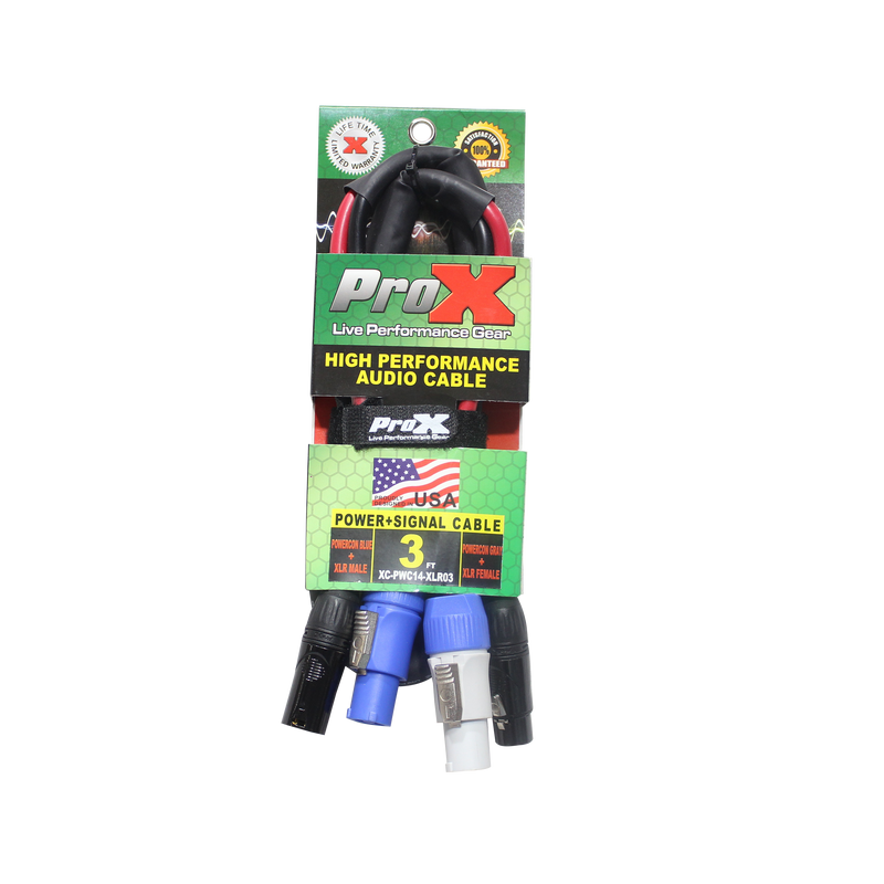 ProX XC-PWC14-XLR03 PowerCon/XLR Link Cable - 3ft
