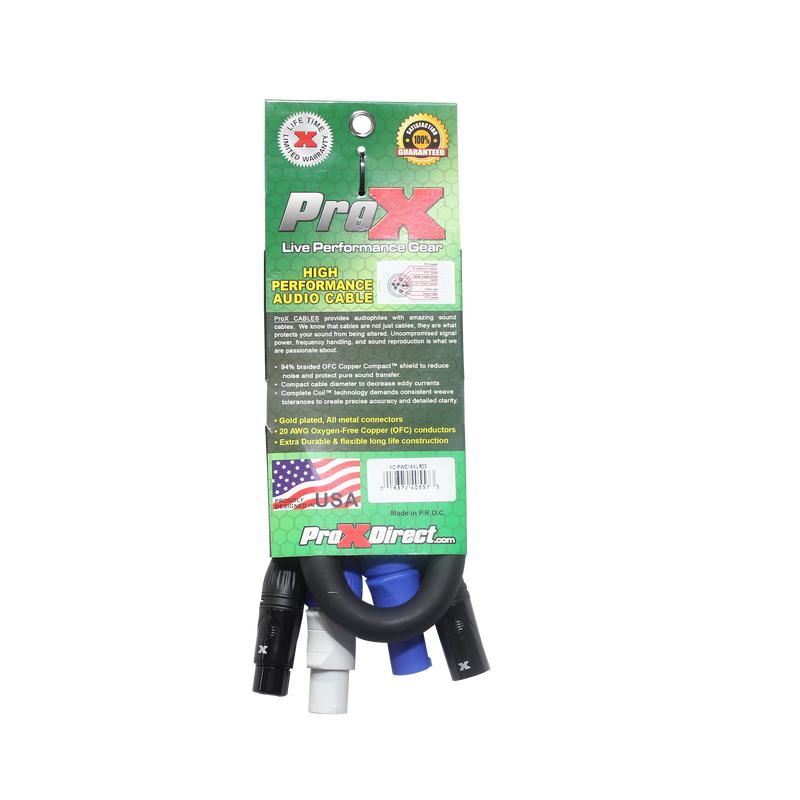 ProX XC-PWC14-XLR03 PowerCon/XLR Link Cable - 3ft