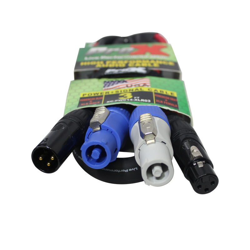 ProX XC-PWC14-XLR03 PowerCon/XLR Link Cable - 3ft