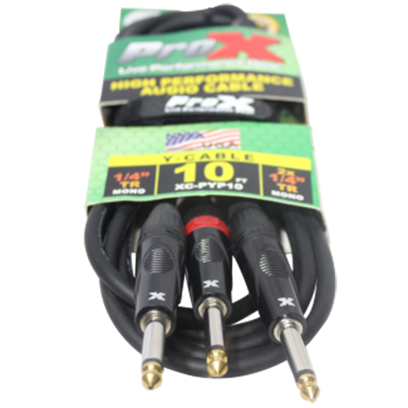 ProX XC-PYP10 1/4" TS-M to Dual 1/4" TS-M High Performance Audio Cable - 10 Ft.
