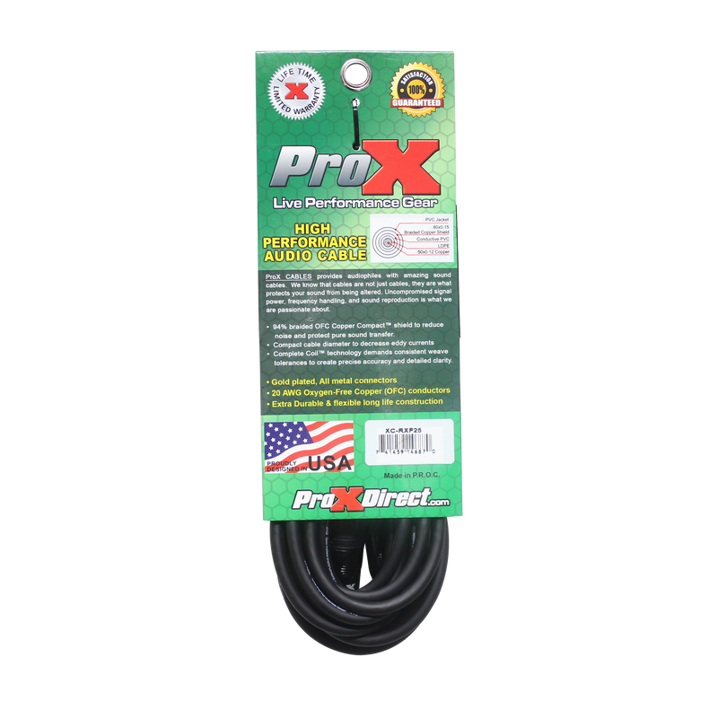 ProX XC-RXF25 25 Ft. Unbalanced RCA to XLR3-F High Performance Audio Cable
