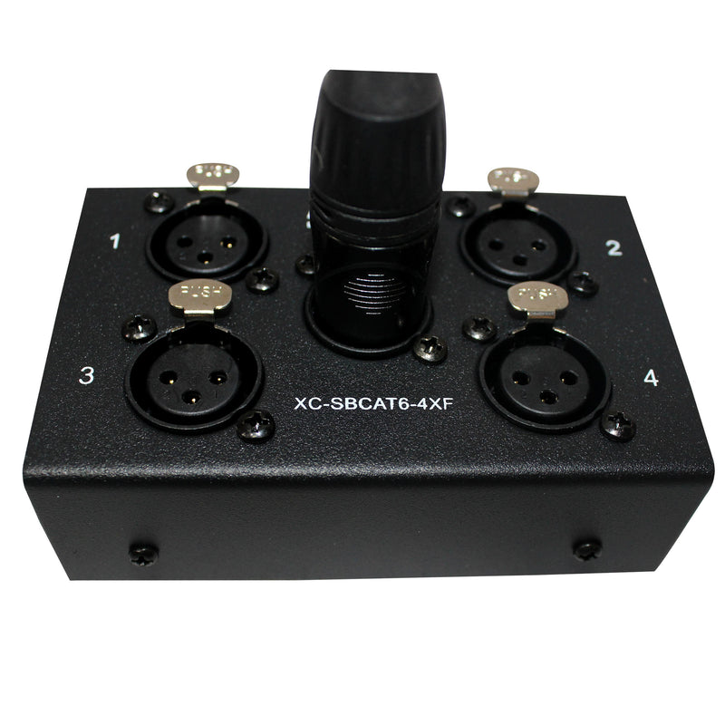 ProX Cable XC-SBCAT6-4XF 4 Channel XLR-F CAT6 Audio/DMX Portable Snake Box FEMALE