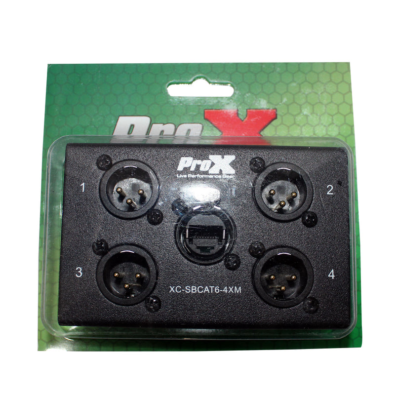 ProX XC-SBCAT6-4XM 4 Channel XLR-M CAT6 Audio/DMX Portable Snake Box