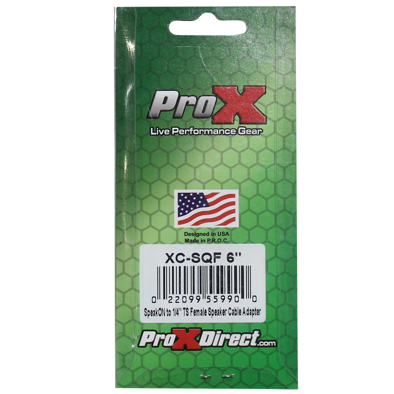 ProX XC-SQF 6ft. SpeakOn-M to 1/4" TS-F Female High Performance Speaker Cable