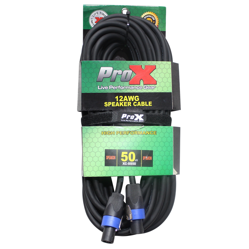 ProX XC-SS50 50ft. SpeakOn to SpeakOn 12AWG High Performance Speaker Cable