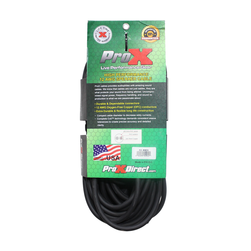ProX XC-SS50 50ft. SpeakOn to SpeakOn 12AWG High Performance Speaker Cable
