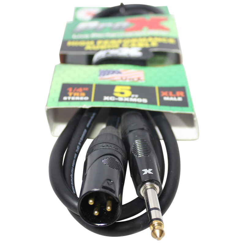 ProX XC-SXM05 5 Ft. Balanced XLR3-M to 1/4" TRS-M High Performance Audio Cable