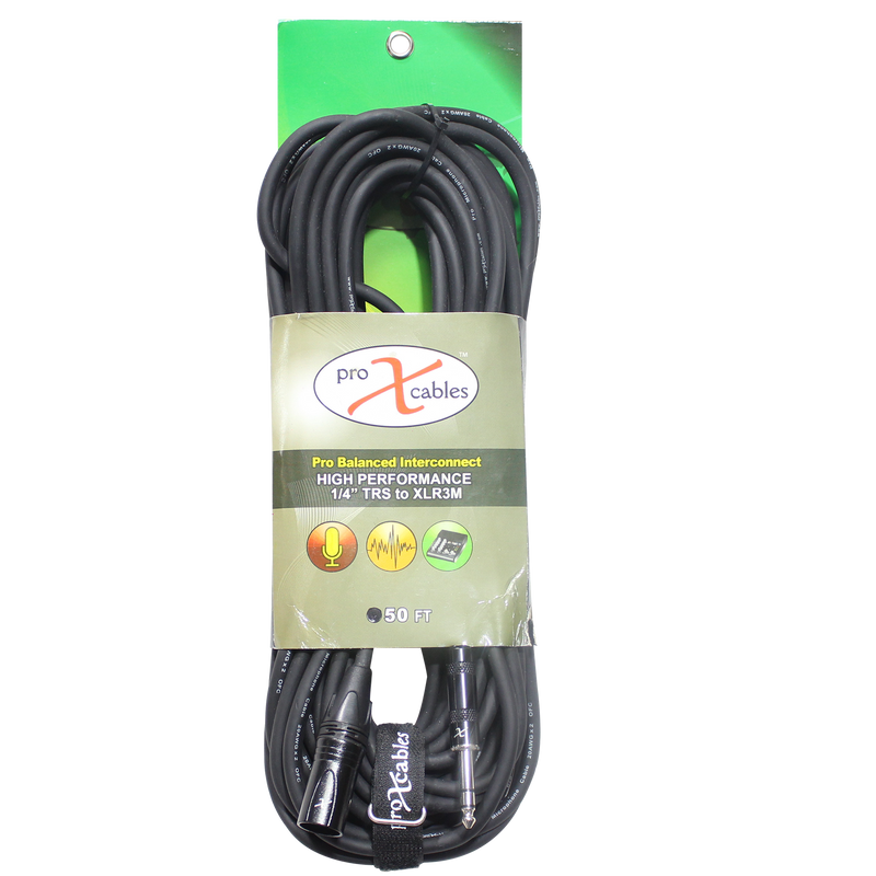 ProX XC-SXM50 50 pieds. Câble audio haute performance symétrique XLR3-M vers 1/4 TRS-M