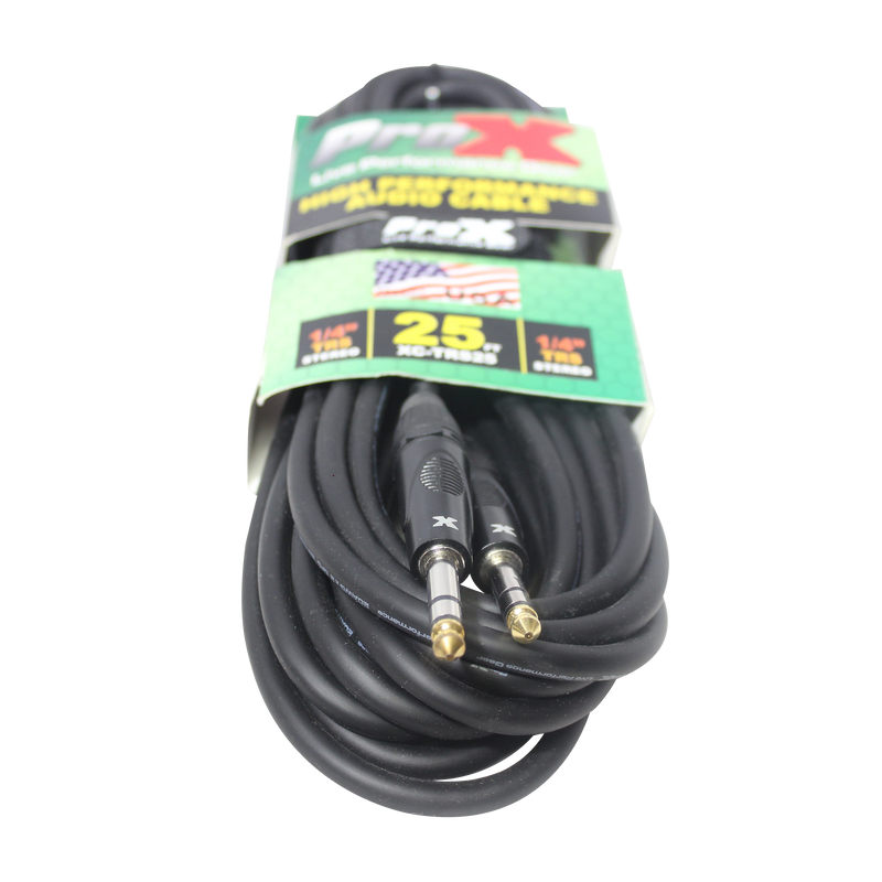 ProX XC-TRS25 Balanced 1/4" TRS-M to TRS-M High Performance Audio Cable - 25'