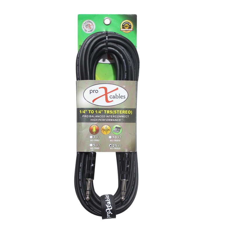 ProX XC-TRS25 Balanced 1/4" TRS-M to TRS-M High Performance Audio Cable - 25'
