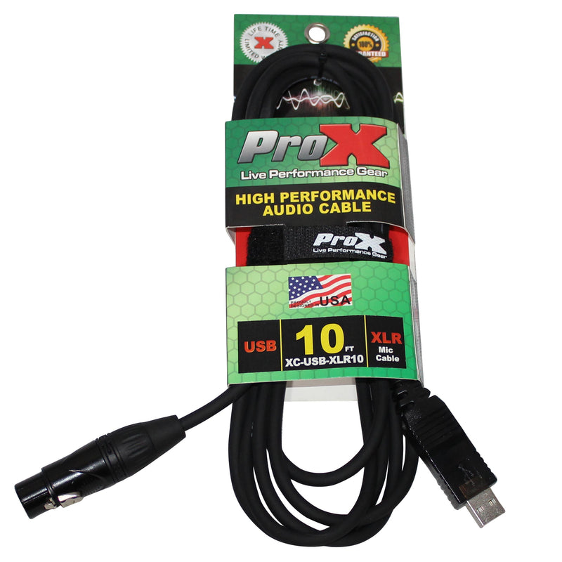 ProX XC-USB-XLR10 XLR-F to USB High Performance Audio Cable - 10ft