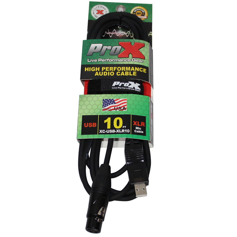 ProX XC-USB-XLR10 XLR-F to USB High Performance Audio Cable - 10ft