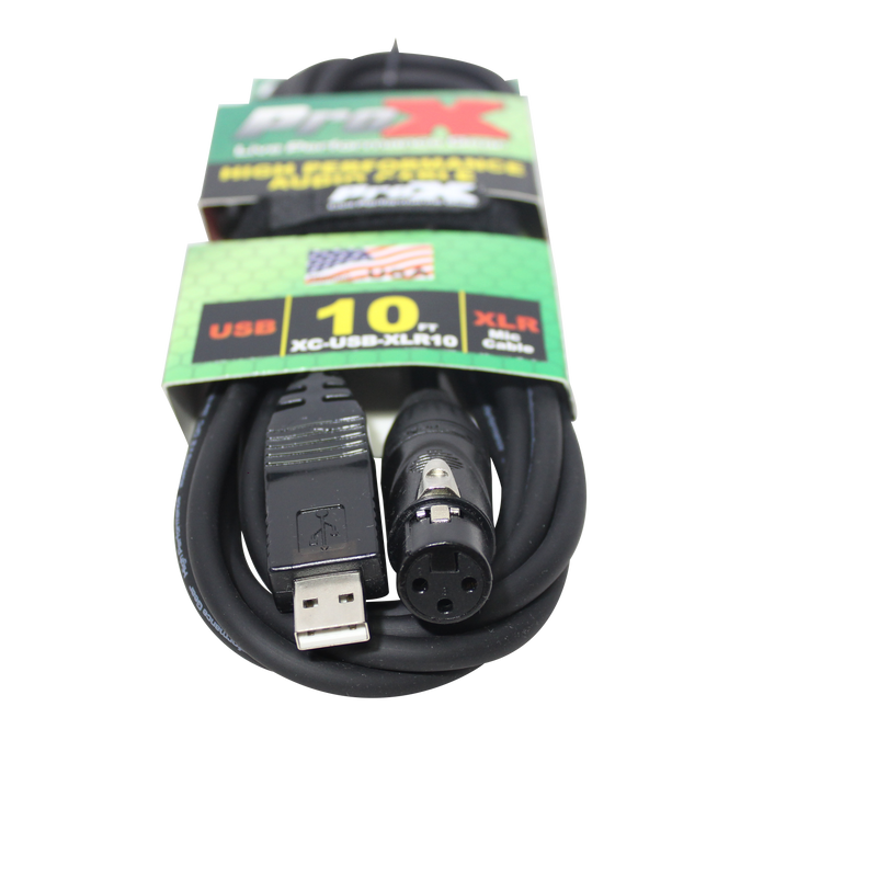 ProX XC-USB-XLR10 XLR-F to USB High Performance Audio Cable - 10ft