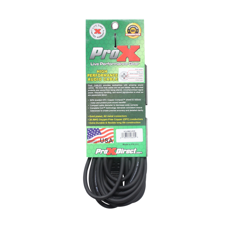 ProX XC-USB-XLR25 XLR-F to USB High Performance Audio Cable - 25ft
