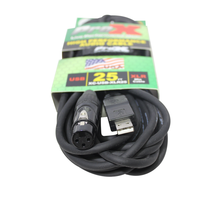ProX XC-USB-XLR25 XLR-F to USB High Performance Audio Cable - 25ft