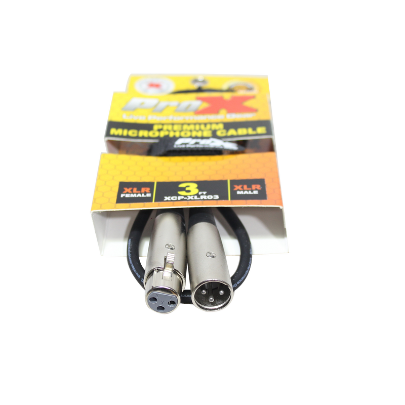 ProX XCP-XLR03 3 Ft. Balanced XLR3-F to XLR3-M Premium Audio Microphone Cable