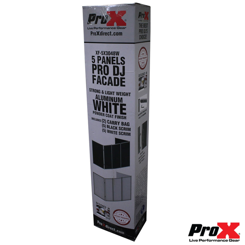 ProX XF-5X3048S 5 Panel Silver Chrome Frame DJ Facade W/ Stainless Quick Release