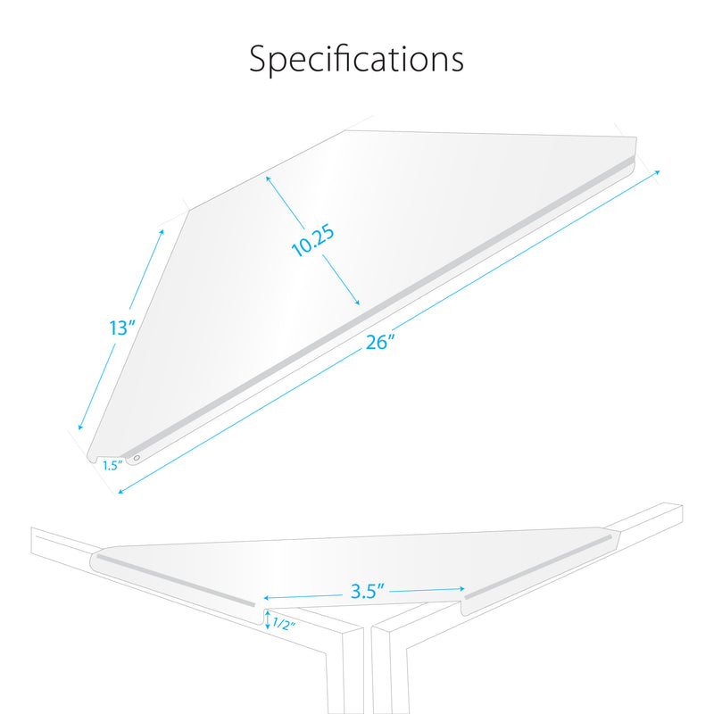 ProX XF-CSWX2 Universal Set of Aluminum Corner Shelves for DJ Facades White Finish