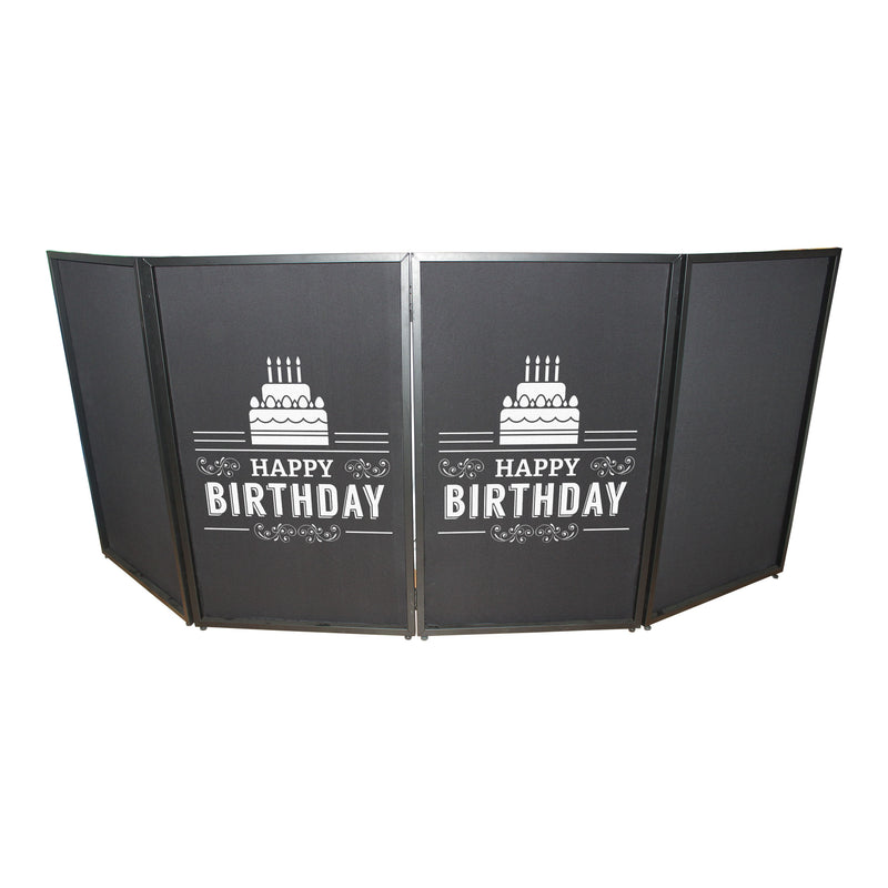ProX XF-SHBD21 Happy Birthday Facade Enhancement Scrim (White Print on Black)