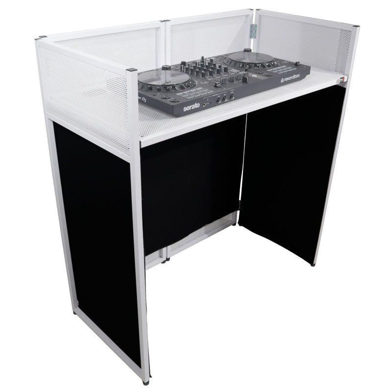 ProX XF-VISTAWHMK2 Vista DJ Booth Facade Table Station - White