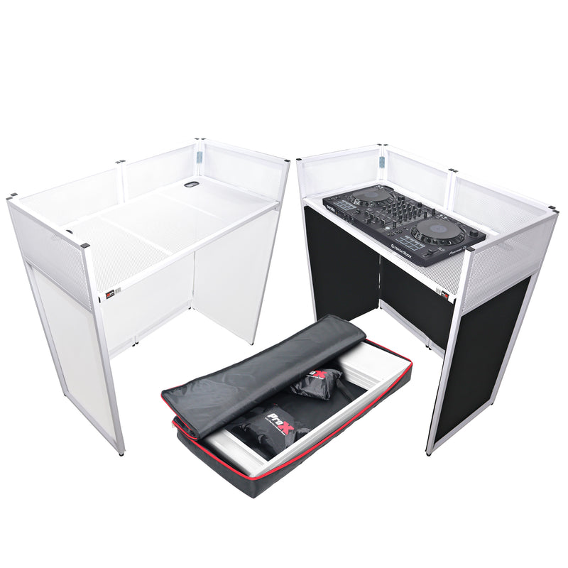 ProX XF-VISTAWHMK2 Vista DJ Booth Facade Table Station - White