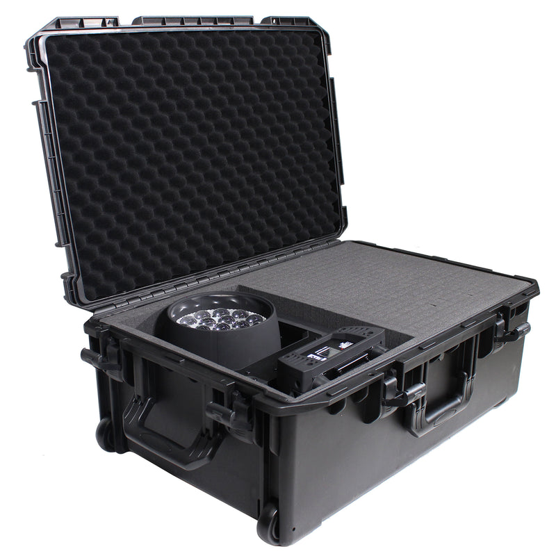 ProX VAULTX XM-1101HW Grand boîtier étanche avec poignée extensible, roues et mousse Pluck-N-Pak