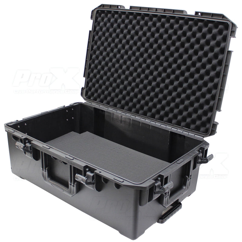 ProX VAULTX XM-1101HW Grand boîtier étanche avec poignée extensible, roues et mousse Pluck-N-Pak