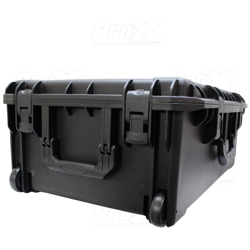 ProX VAULTX XM-1101HW Grand boîtier étanche avec poignée extensible, roues et mousse Pluck-N-Pak